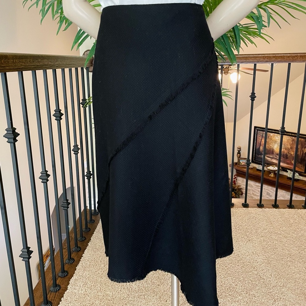 NWOT Harold’s Asymmetrical Raw Edge Wool Skirt Size 4